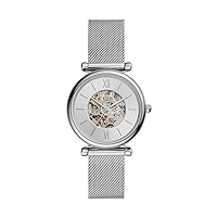 FOSSIL Carlie Women's Watch, Automatic Movement with Stainless Steel Mesh or Leather Strap