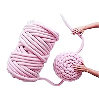 Chunky Yarn Chunky Wool Yarn 65yds Super Soft 2.2LBS Washable Super Bulky Giant Wool Yarn for Extreme Arm Knitting DIY Throw Sofa Bed Blanket Pillow Pet Bed and Bed Fence (1kg (2.2lbs), Pink)