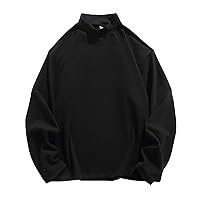 Men's Sweatshirts Mock Neck Soft Stretch Fleece Pullover Sweaters Casual Long Sleeve Thermal Shirts Tops Base Layers