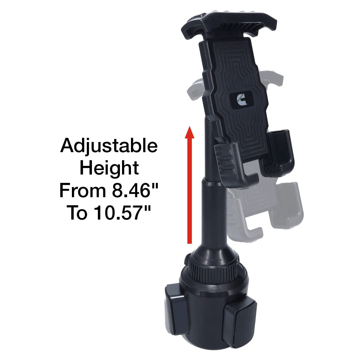 Cummins Cup Phone Holder for Car or Truck CMNCHPH - Adjustable Phone Mount for Cell Phone Car Phone Holder - Black