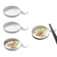 Ceramic Dish Appetizer Plates Dipping Bowls for BBQ Soy Sauce Ketchup Seasoning Vinegar Sushi Salad Wasabi Oil, Japanese Fine Porcelain Chopsticks Spoon Fork Rest Knife Holder,Set of 4