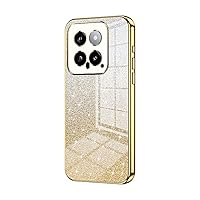 Phone Case Compatible with Xiaomi 14 Ultra Case,Clear Glitter Electroplating Hybrid Protective Phone Cover,Slim Transparent Anti-Scratch Shock Absorption TPU Bumper Case Compatible with 14 Ultra ( Col
