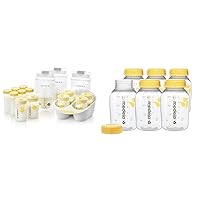 Medela Breast Milk Storage Solution Set, Breastfeeding Supplies & Containers, & Breast Milk Collection and Storage Bottles, 6 Pack, 5 Ounce Breastmilk Container