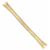 Ewatchparts LADIES 18K YELLOW GOLD PRESIDENT WATCH BAND COMPATIBLE WITH ROLEX DATEJUST BARK CENTER FINIS