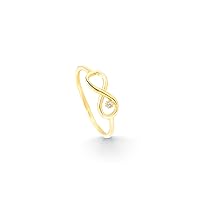 Infinity Ring, 14K Real Gold Infinity Ring, Wedding Ring, Dainty initial Infinity Ring, Tiny Gold Wedding Ring, Birthday Gift