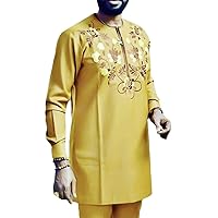 Spring Men's Shirt African Style Retro Embroidery Shirt Casual Male Tops Middle East Arab Muslim Men Kaftans