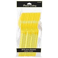 Vibrant Yellow Sunshine Plastic Spoons (Pack Of 20) - Eco-Friendly, Durable & Eye-catching, Perfect For Parties & Events