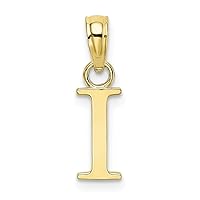 10k Gold Block Letter Name Personalized Monogram Initial High Polish Charm Pendant Necklace Measures 9.8x6.63mm Wide Jewelry for Women