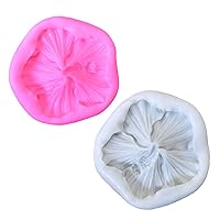 Flower Silicone Mold, Silicone Flower Molds DIY Cake Baking Fondant Mini Hibiscus Molds for Cupcake Decor 2PCS, Silicone Cake Baking Molds