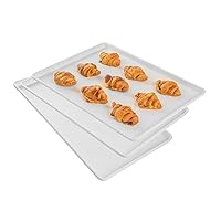 Restaurantware RW Base 26 x 18 Inch Rectangular Serving Tray 1 Durable Market Tray - for Hot Or Cold Food Open-Top Design White Plastic Display Tray Raised Edges for Pastries Or Appetizers