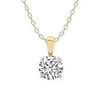FRIENDLY DIAMONDS 0.75 Carat - 6 Carat IGI Certified Lab Grown Diamond | Martina Solitaire Lab Diamond Necklace 14K Or 18K White, Yellow Or Rose Gold | FG-VS1-VS2 Quality