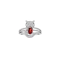 Rylos CAT Ring: 7X5MM Oval Gemstone & Diamonds - Sterling Silver Birthstone Jewelry for Women - Sizes 5-13 Available.