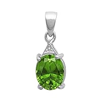 Multi Choice Oval Shape Gemstone 925 Sterling Silver Solitaire Pendant Birthday Gift Jewelry, Pendant Jewelry