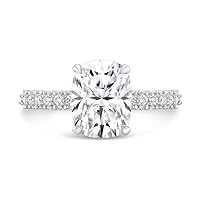 Riya Gems 3 CT Cushion Colorless Moissanite Engagement Ring for Women/Her, Wedding Bridal Ring Sets, Eternity Sterling Silver Solid Gold Diamond Solitaire 4-Prong Set for Her