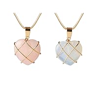 2x Love Heart Birth Stone Necklaces Heart-shaped Pendant Jewelry for Kids Girls X3UD