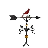 Montague Metal Products 32-Inch Deluxe Weathervane with Color Cardinal Ornament