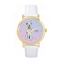 White and Black Dalmation Dog Watch Ladies 38mm Case 3atm Water Resistant Custom Designed Quartz Movement Luxury Fashionable