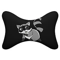 Raccoon Thief Car Headrest Pillow 2pcs Memory Foam Neck Pillow Neck Support Pillow for Camping and Traveling