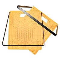 Camco Large RV Stabilizing Jack Pad with Handle, Helps Prevent Jacks from Sinking, 14 Inch x 12 Inch Pad - 2 Pack - 44543 , Yellow