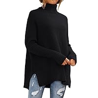 EFAN Trendy Oversized Turtleneck Sweater for Women Long Knitted Cozy Pullover Sweaters Top