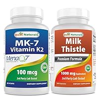Best Naturals MK-7 100 mcg & Milk Thistle Extract 1000mg