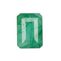 GEMHUB 17.6 Ct. AAA+++ Natural Green Emerald Certified Stone Healing Crystal Emerald Emerald Shape Loose Stone for Astrology GJ-434