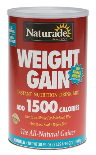 Naturade Weight Gain Instant Nutrition Drink Mix, Vanilla, 38.94-Ounce Canisters (Pack of 2)