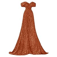 Tsbridal Spaghetti Strap Chiffon Bridesmaid Dresses 2024 for Women with Slit Flowy Formal Evening Dresses