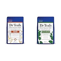Dr Teal's Pure Epsom Salt Soak, Relax & Relief with Eucalyptus & Spearmint, 3lbs & Pure Epsom Salt, Soothe & Comfort with Oat Milk & Argan Oil, 3lbs (Packaging May Vary)