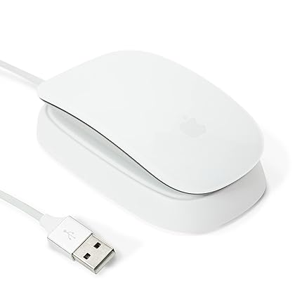 Ascrono - Charging Station Compatible with Apple Magic Mouse 2 - White - Perfect Accessories | Usable As Charging Dock, Stand & Charger | Includes 5ft (1.5m) USB-A Cable