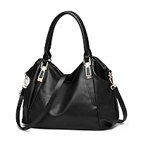 BWGHBH Women's Handbag, Tote Bag, Faux Leather, Fashion, Trend, A4, 2-Way, Cross-body, Multiple Pockets, Lightweight, Bag
