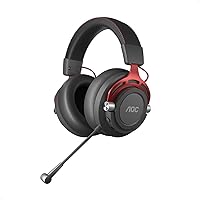 AOC GH401 Wireless Gaming Headset with 2.4GHz USB Connection for PC, PS5, Switch, 50mm Drivers, Noise-canceling mic, 17 Hours Battery Life + Aux 3.5mm Connector for Xbox and More
