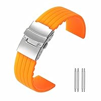 Silicone Rubber Watch Strap Band Waterproof Deployment Clasp 18mm 20mm 22mm 24mm