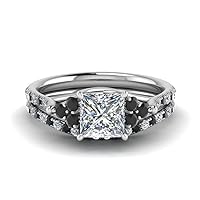 Choose Your Gemstone Princess Cut Petite Cathedral Wedding Ring Set Sterling Silver Princess Shape Wedding Ring Sets Minimal Modern Design Birthday Gift Wedding Gift US Size 4 to 12