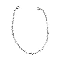 KESOCORAY Punk Gothic Thorns Metal Barbed Wire Chain Necklace Bracelet Silver Jewelry for Men Women