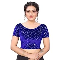 Women's Velvet Lycra Stitched Sequence Work Blouse | Women Blouse | Blouse For Saree | Saree Blouse