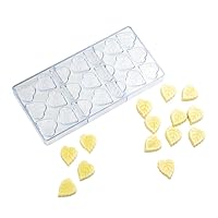 Restaurantware Pastry Tek 10.8 x 5.3 Inch Leaf Molds 10 Freezer-Safe Leaf Chocolate Molds - 21 Cavities Dishwasher-Safe Clear Polycarbonate Leaf Candy Molds Easy To Release Durable