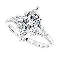 925 Silver,10K/14K/18K Solid White Gold Handmade Engagement Ring 1.5 CT Marquise Cut Moissanite Diamond Solitaire Wedding/Gorgeous Gifts for/Her Wife Rings