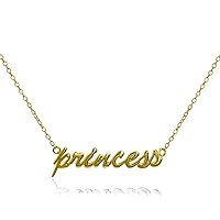jewellerybox Gold Plated Sterling Silver Princess Necklace 16 Inches