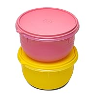 Tupperware Plastic Classic Bowl - 2L, 2 PC, Yellow, Pink