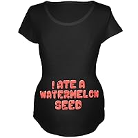 Old Glory Watermelon Seed Black Maternity Soft T-Shirt - 2X-Large