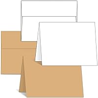 Ohuhu 100 Blank A2 White Cards and Envelopes + 100 Blank A6 Brown Cards and Envelopes