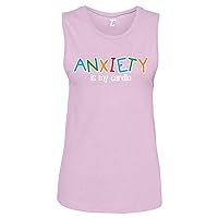 Tcombo Anxiety is My Cardio - Workout Women's Sleeveless Muscle Shirt