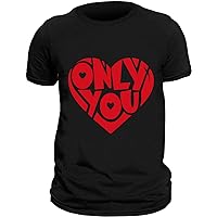 Mens Valentines Shirts Only You Heart Print T-Shirt Short Sleeve Top Novelty Graphic Tees Valentine's Clothes for Men