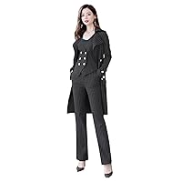 Women's Stripe Three Pieces Suit Double Breasted Buttons Vest Jacket Pants Tuxedos