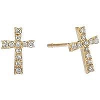 Amazon Collection 10k Gold and Diamond Accent Stud Earrings