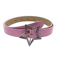 PU Belt Jean Waistband Y2K-Style Vintage Star-Buckle Waistband for Hip Hop Bands Player Country Girls