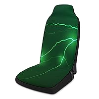 Green Thunderbolt Effect Car Seat Covers Comfortable Car Seat Protector Interior for Fit Most Automotive 1PCS