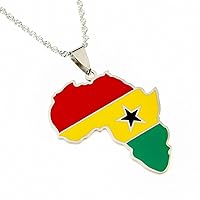 Africa Map Necklace Ghana Map Pendant Necklaces Gold Color Jewelry Map African Map Gift