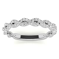 Excellent Round Brilliant Cut 0.36 Carat, Moissanite Diamond Promise Band, Prong Set, Eternity Sterling Silver Band, Valentine's Day Jewelry Gift, Customized Band